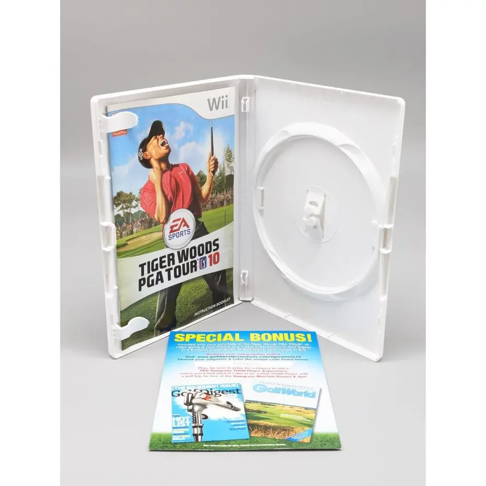 Tiger Woods PGA Tour 10 Nintendo Wii Replacement Case & Manual Only No Game